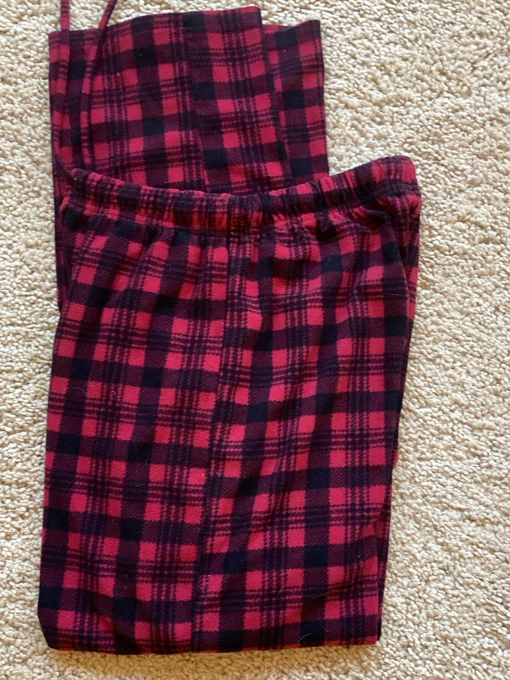 Club Room Red & Black Plaid Fleece Pajama Bottoms